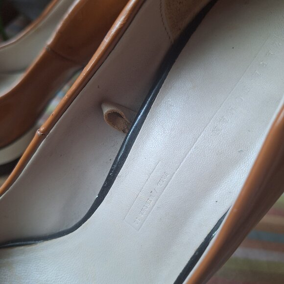 Brown Patent Leather Stiletto Pumps - Picture 5 of 9